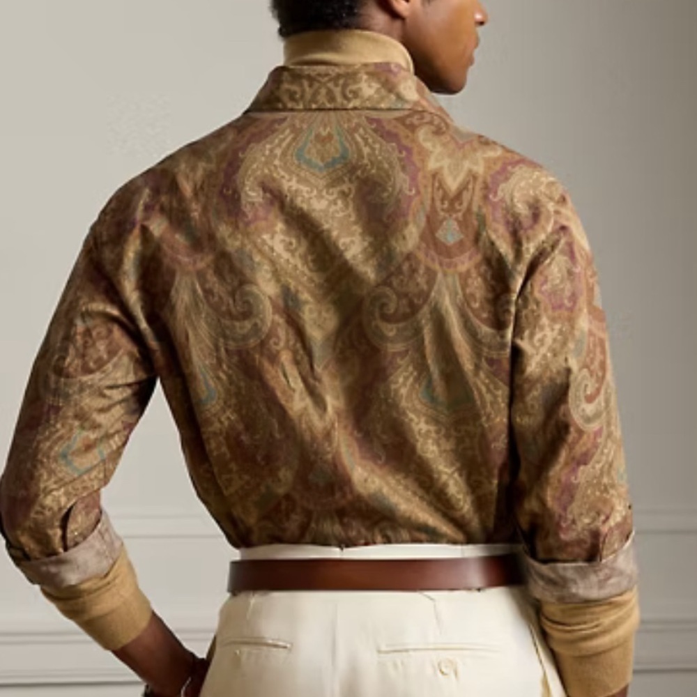 Lauren Ralph Lauren Corpcore Heritage 100% Cotton gold multicolor Shirt Medium - Picture 4 of 14